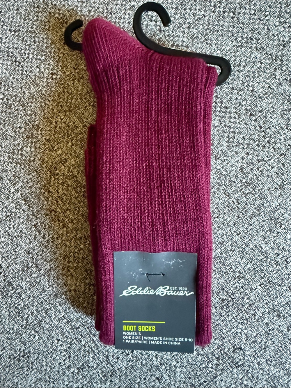 Eddie Bauer Women's Burgundy Knit Boot Socks